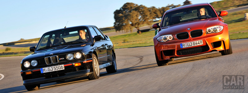 Cars wallpapers BMW 1-Series M Coupe E82 2011 and BMW M3 Sport Evolution E30 - Car wallpapers
