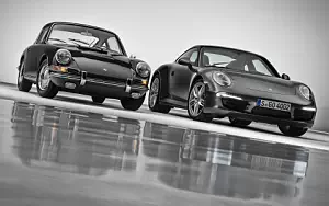 Cars wallpapers Porsche 911 Carrera 4S Coupe 2013 and Porsche 911 2.0 Coupe 1964