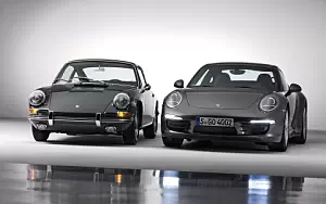 Cars wallpapers Porsche 911 Carrera 4S Coupe 2013 and Porsche 911 2.0 Coupe 1964