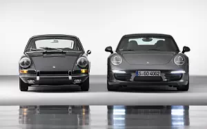 Cars wallpapers Porsche 911 Carrera 4S Coupe 2013 and Porsche 911 2.0 Coupe 1964