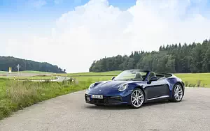 Cars wallpapers Porsche 911 Carrera Cabriolet (Gentian Blue Metallic) - 2019
