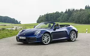Cars wallpapers Porsche 911 Carrera Cabriolet (Gentian Blue Metallic) - 2019