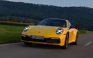 Cars wallpapers Porsche 911 Carrera Coupe (Racing Yellow) - 2019