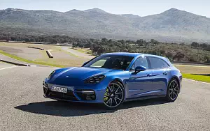 Cars wallpapers Porsche Panamera Turbo S E-Hybrid Sport Turismo (Sapphire Blue Metallic) - 2017