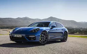 Cars wallpapers Porsche Panamera Turbo S E-Hybrid Sport Turismo (Sapphire Blue Metallic) - 2017